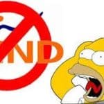 logo wind con segnale divieto e homer simpson