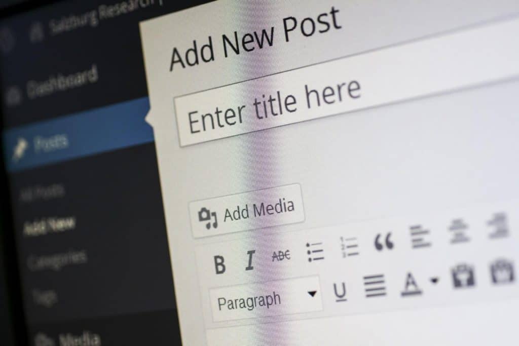 pagina "add new post" di WordPress