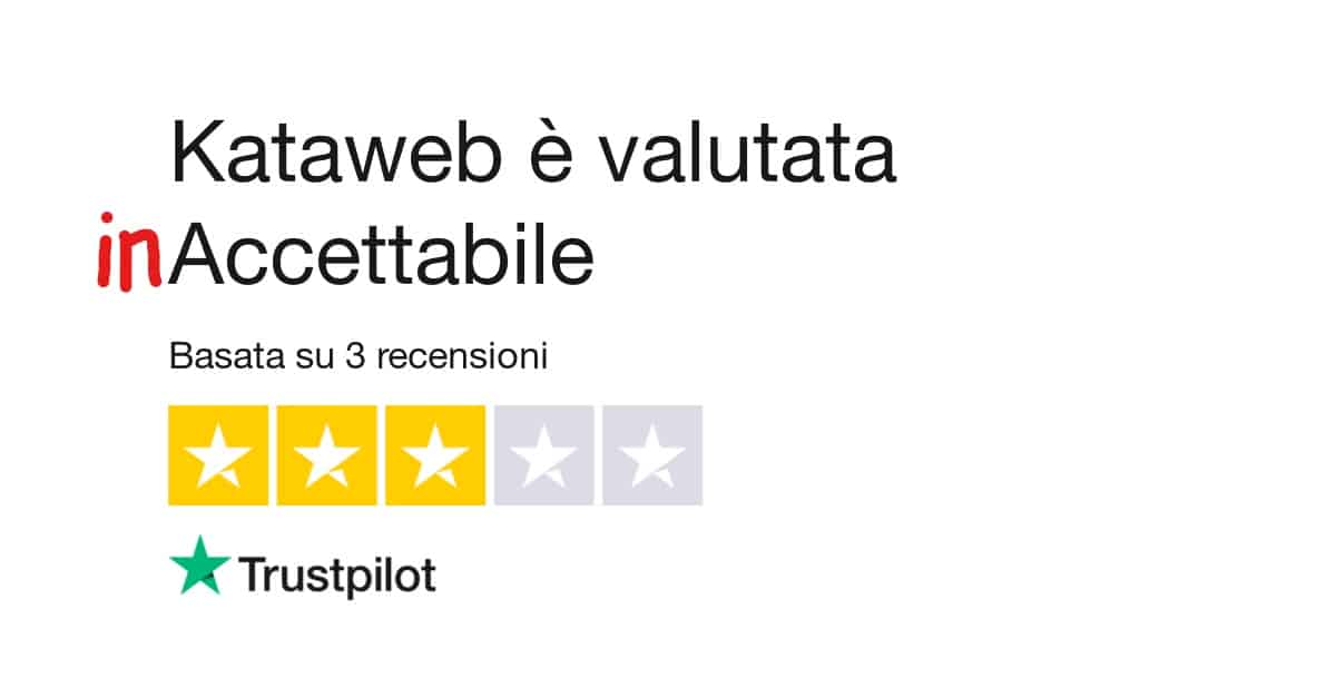 valutazione trustpilot modificata "IN accettabile"