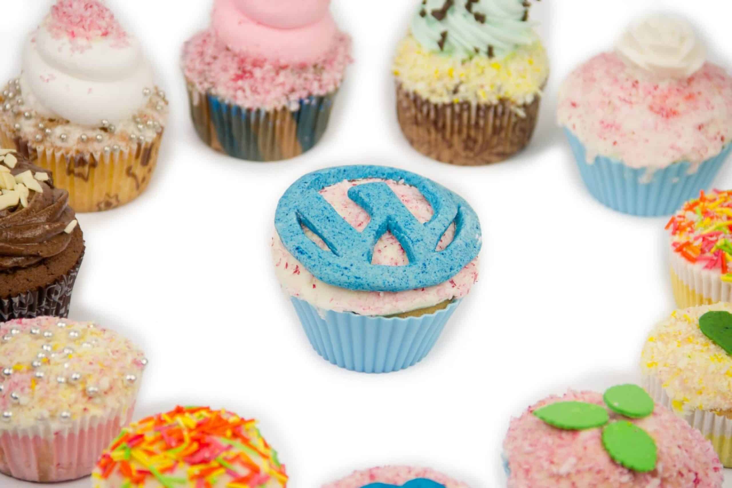 cupcake con logo WordPress