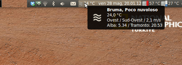 barra di notifica del sistema operativo Ubuntu